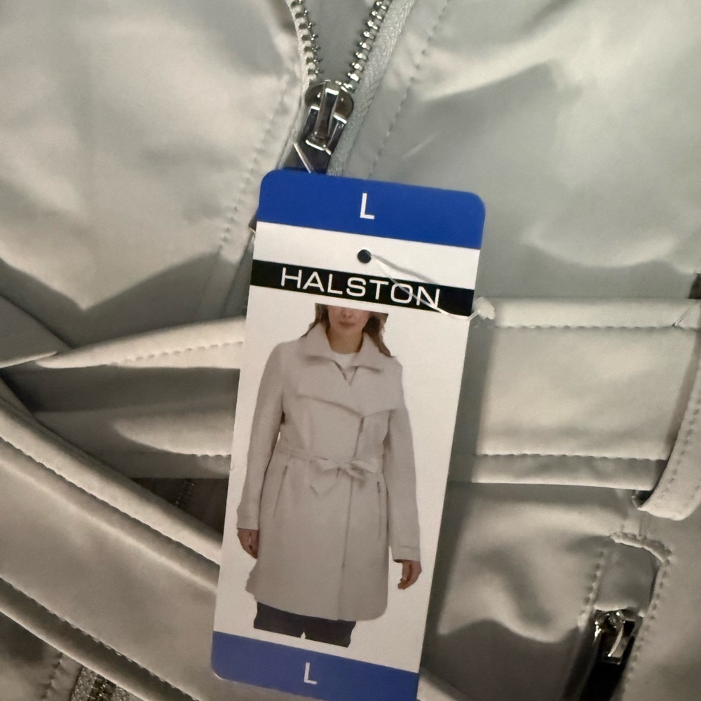 NEW Halston Women’s Water-Resistant Gray Belted Trench Coat – Sizes M & L - Picture 13 of 16